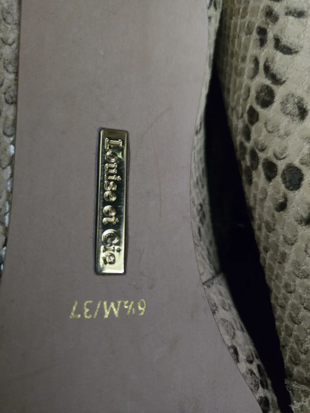 Louise et Cie Beige Snake-Print Pointed-Toe Heels
